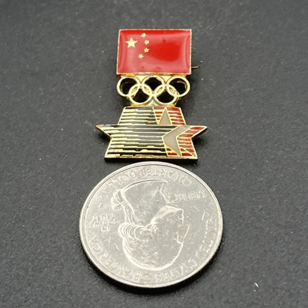 Vintage 1984 Los Angeles Olympics Chinese Flag China Lapel Hat‎ Pin